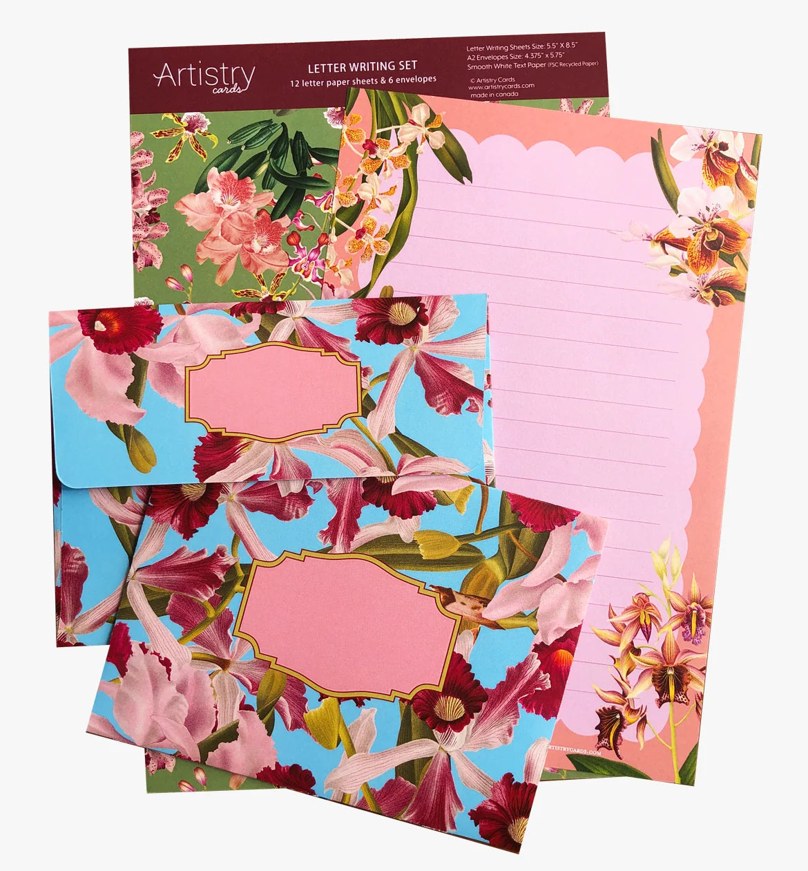 Artistry Cards - Orchids Writing Set