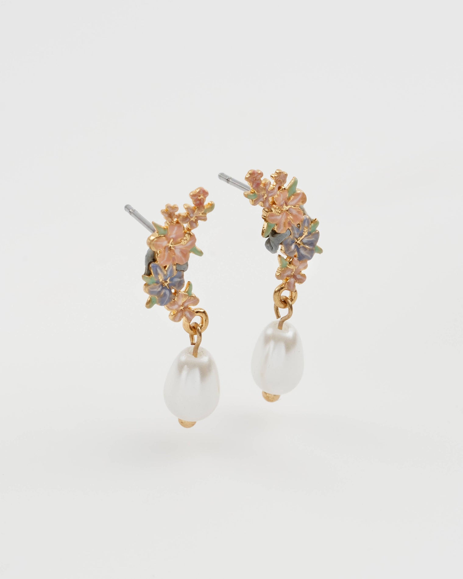 Fable England - Hibiscus & Pearl Earrings