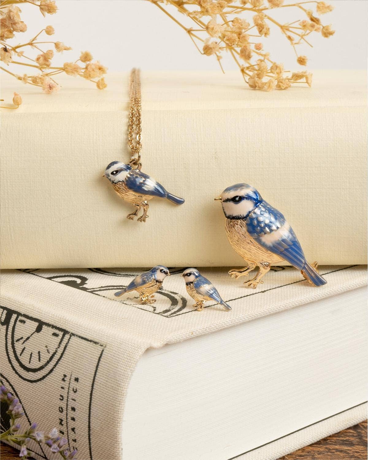 Fable England - Enamel Blue Tit Short Necklace