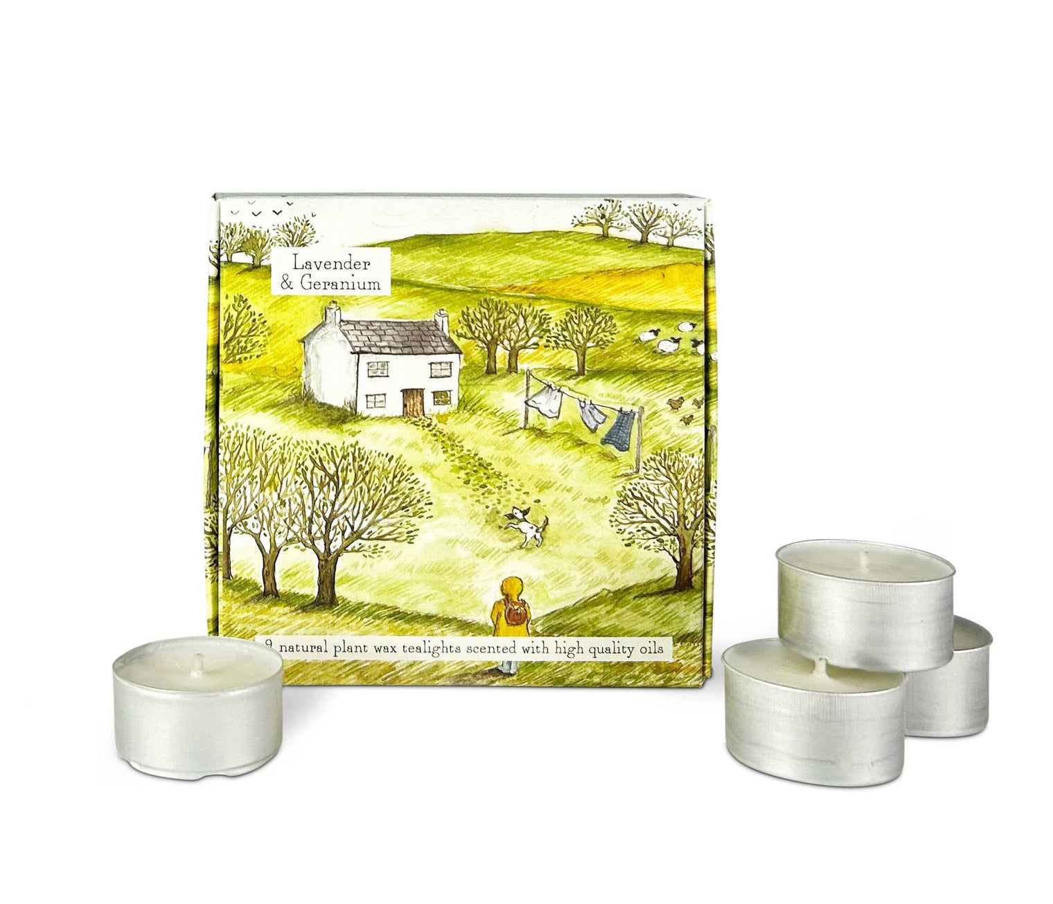 Box of 9 Scented Tealights - Lavender & Geranium