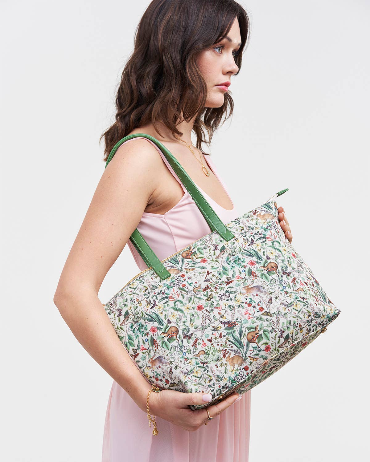 Fable England - Garden Floral Cream Grab Tote