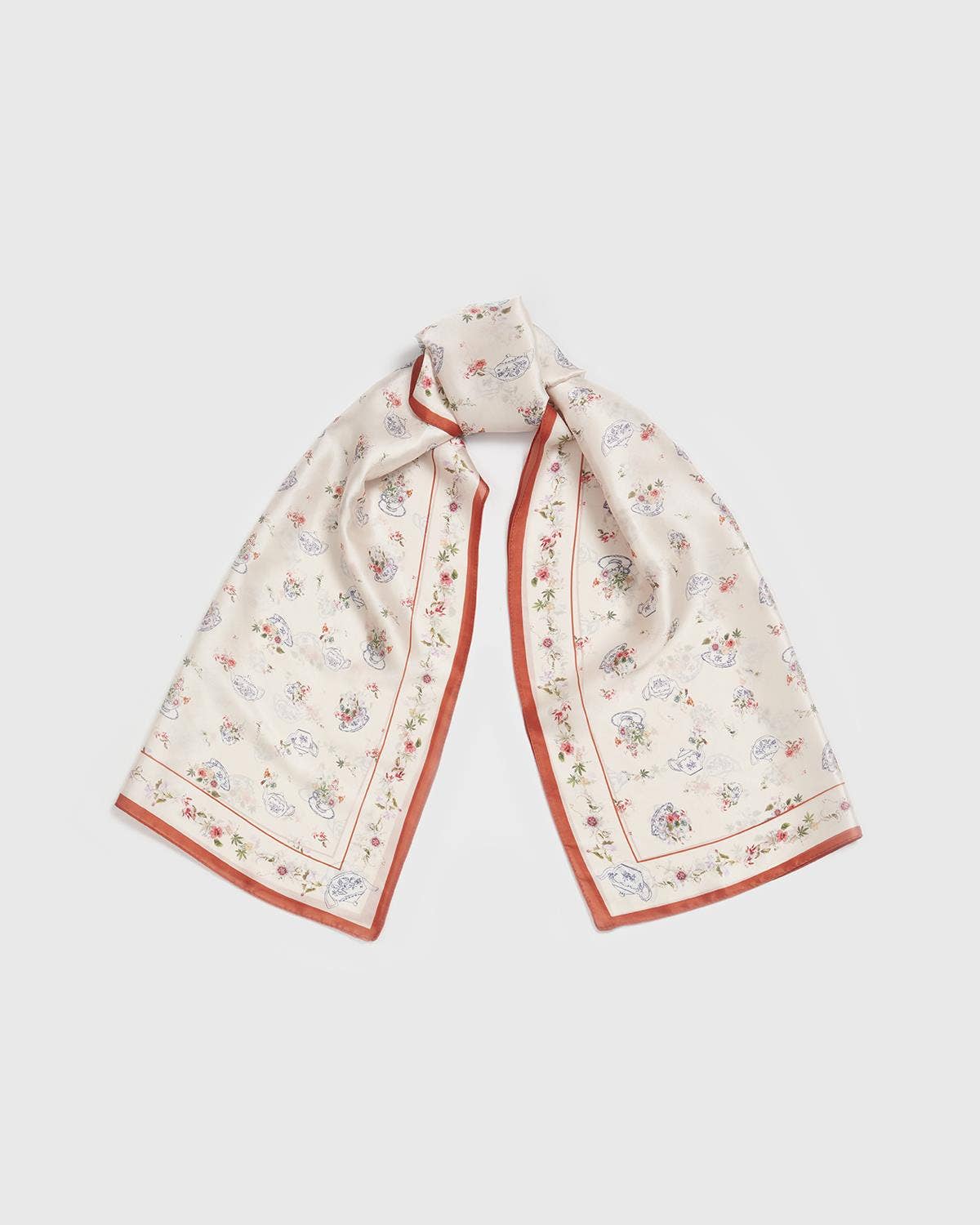 Fable England UK - Cream High Teacups Silky Scarf