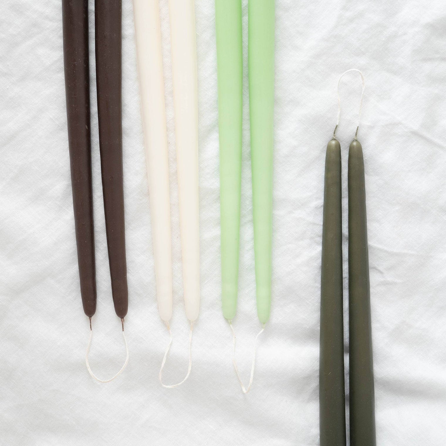 Taper Candles - Pair Olive