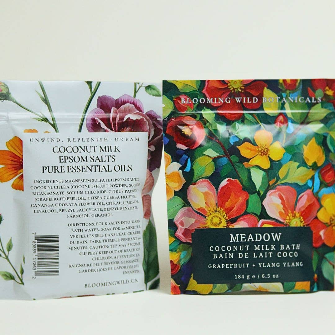 Blooming Wild Botanicals - Meadow Coconut Milk Bath Salt Sachet | Grapefruit + Ylang Yl