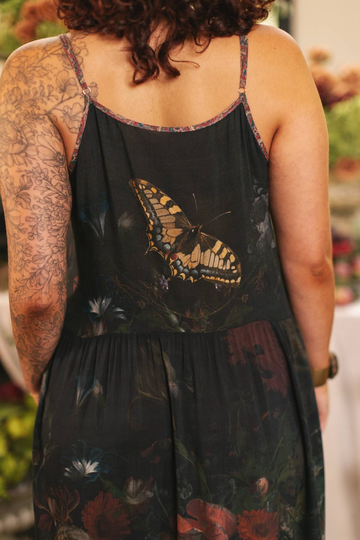 Market of Stars (Worldwide) - Flight of Fancy Bohéme Long Maxi Slip Dress w/Hummingbirds
