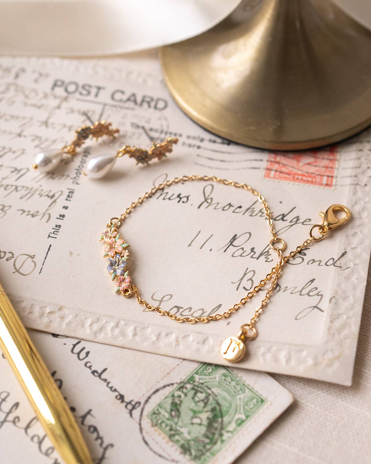 Fable England - Hibiscus & Pearl Earrings