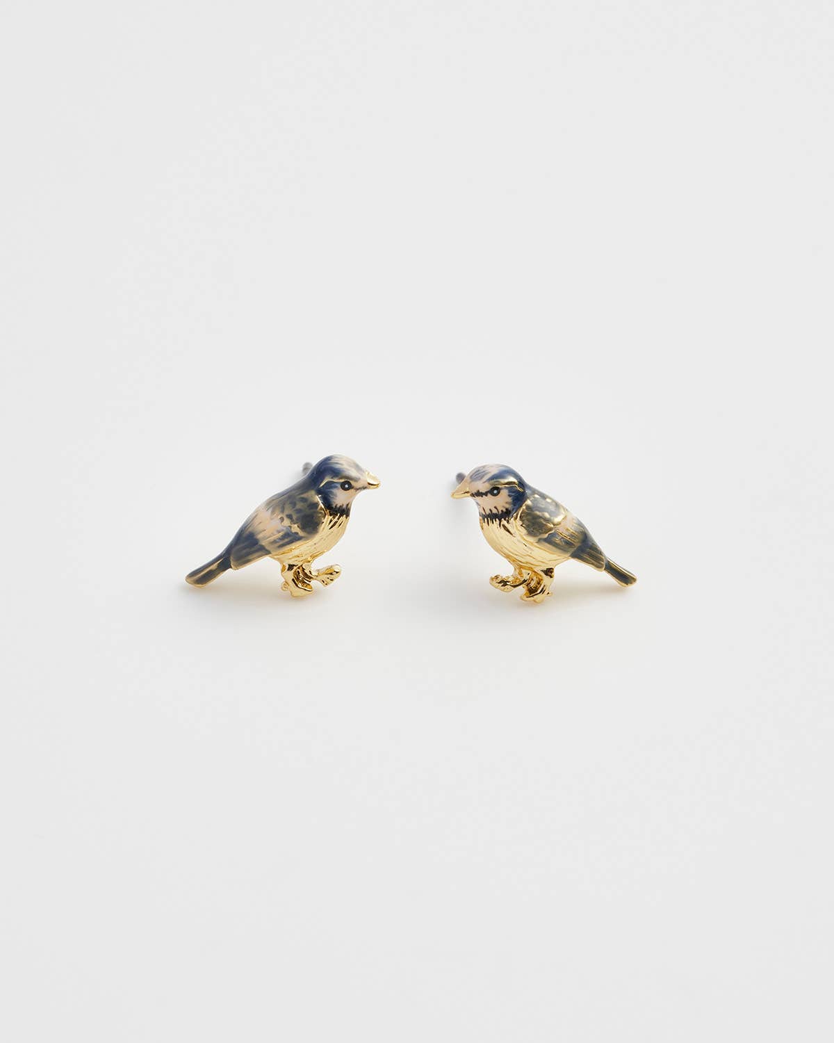 Fable England UK - Enamel Blue Tit Stud Earrings