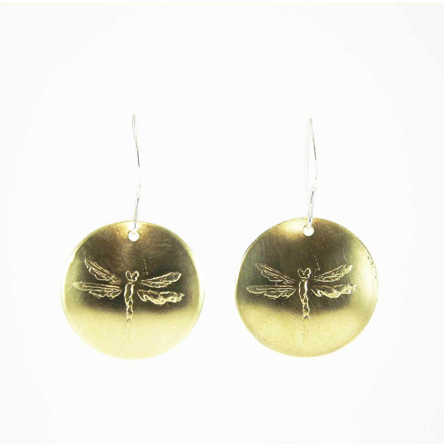 David Stepan - Dragonfly 3/4" Diameter Earring 5B Brass