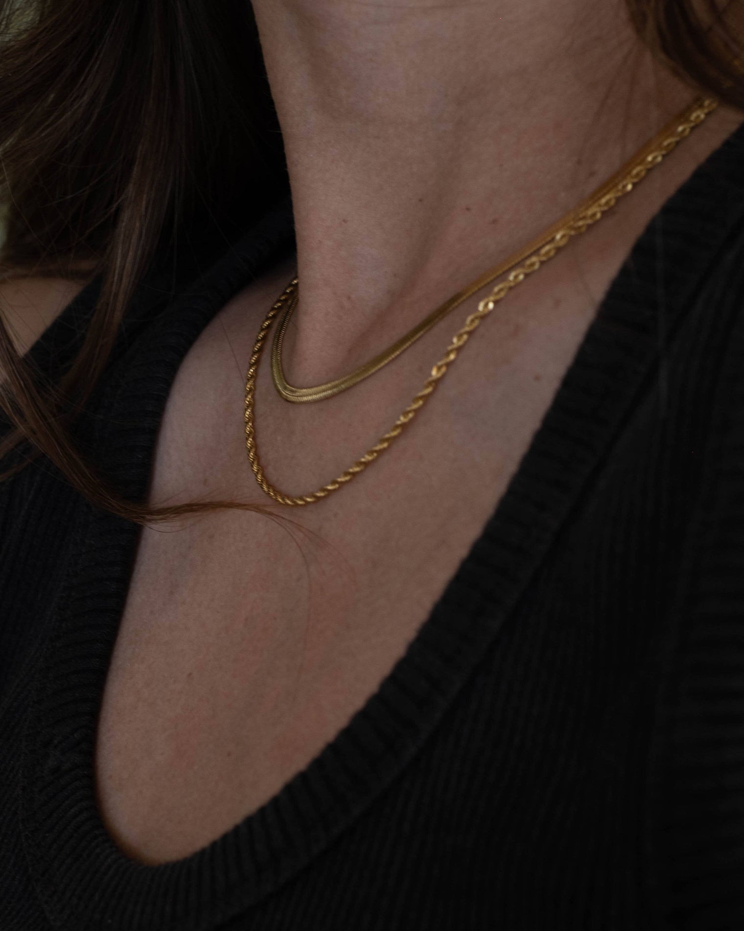 Hunter & Hare - Sandra Dual Rope and Snake Chain Necklace
