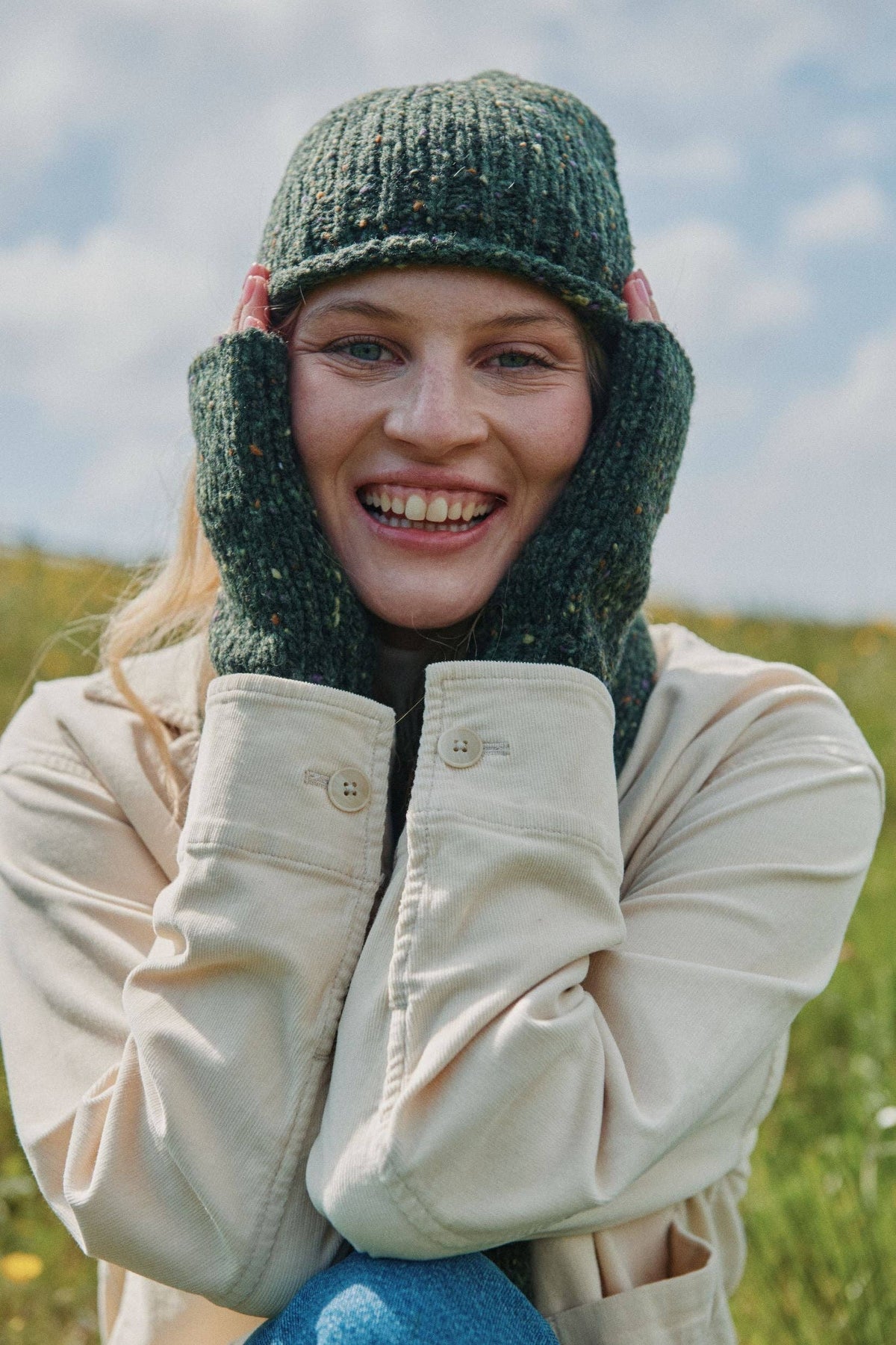 Aran Woollen Mills - Hazelwood Roll Hem Beanie - Green