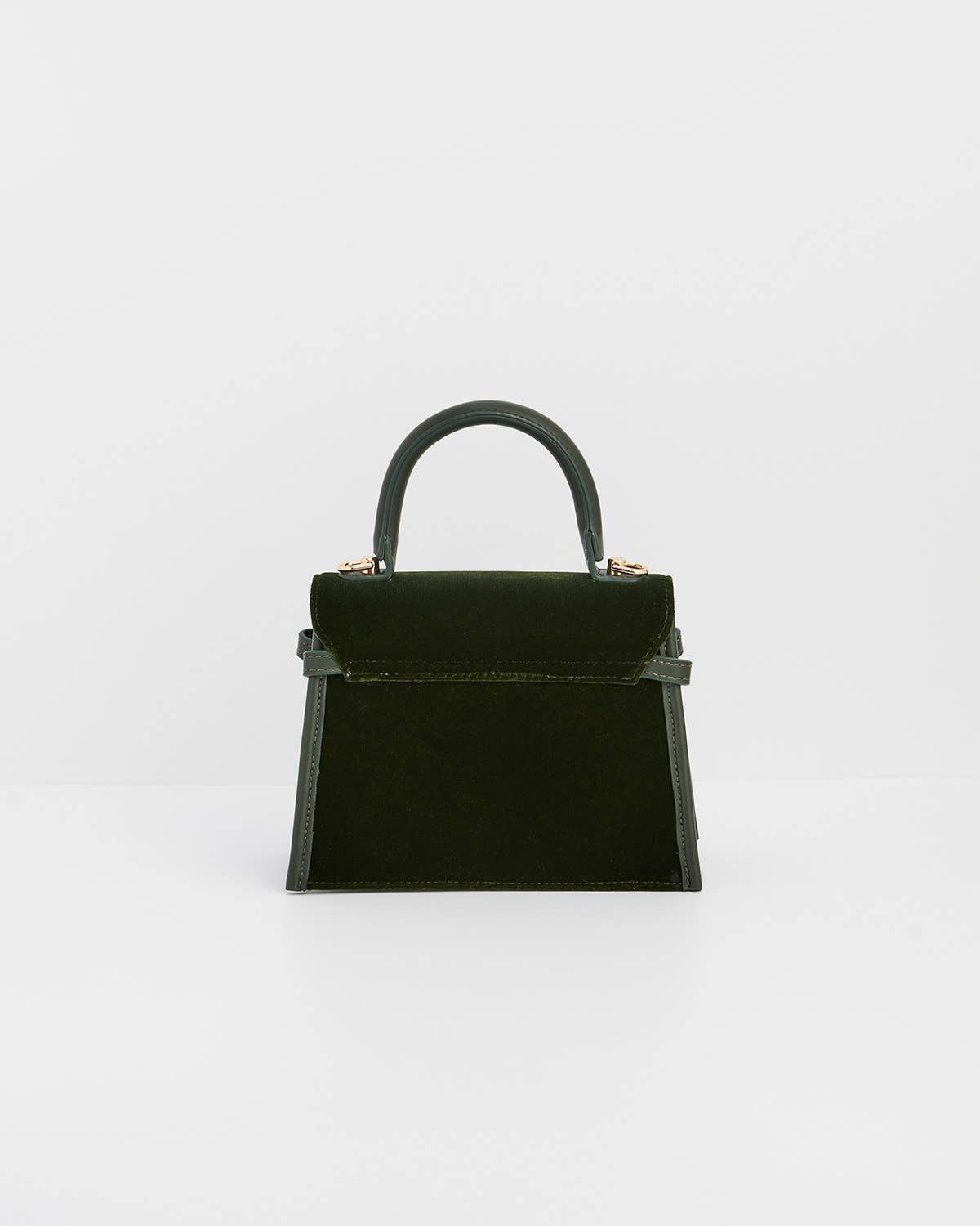 Fable England UK - Eliza Wren Embroidered Top Handle Bag in Green Velvet