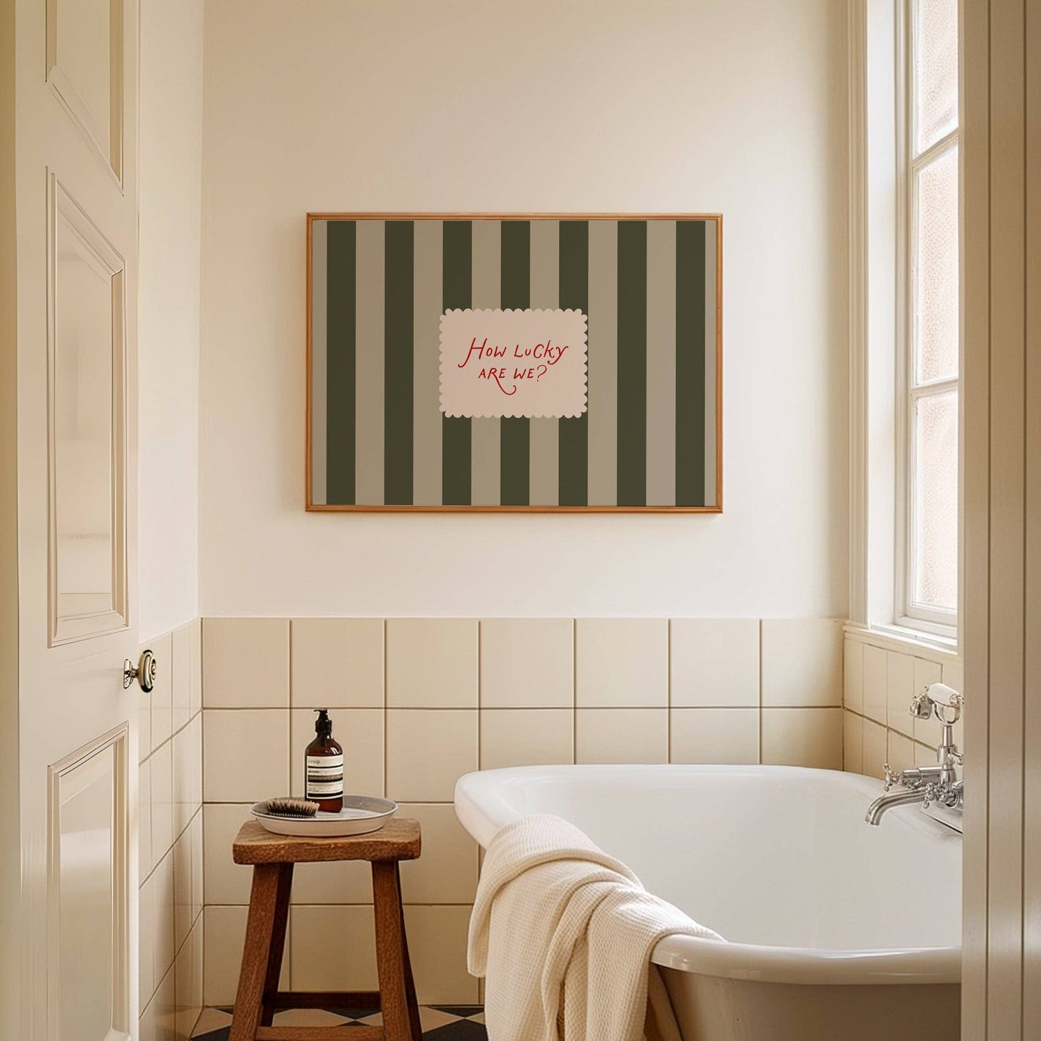 How Lucky Are We Small Striped Print