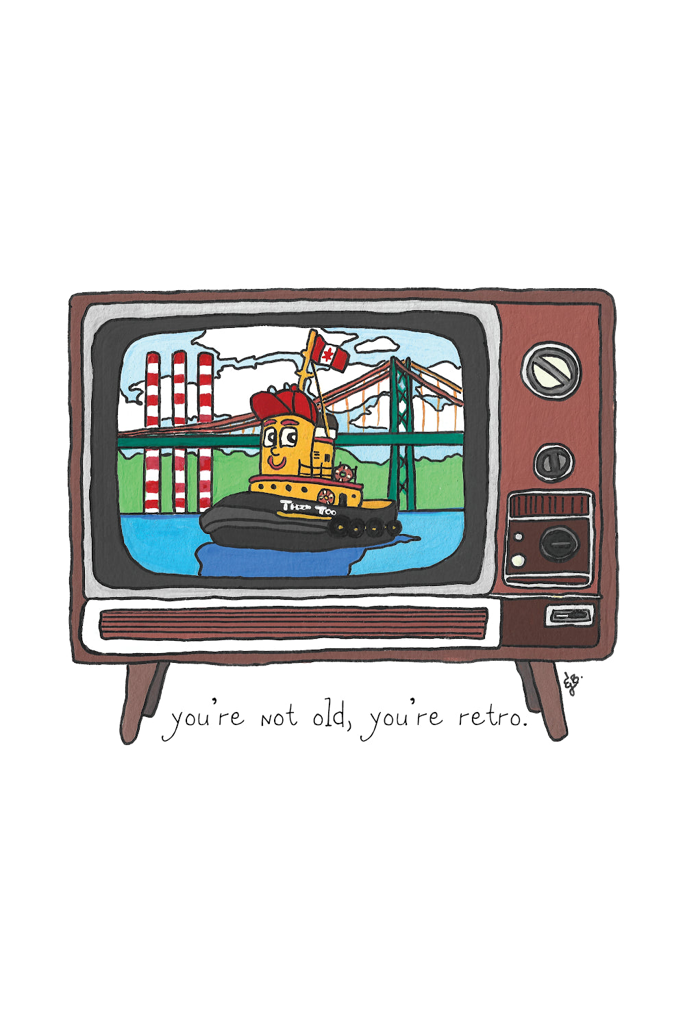 Erin Bulger - Greeting Card - Theodore Tugboat