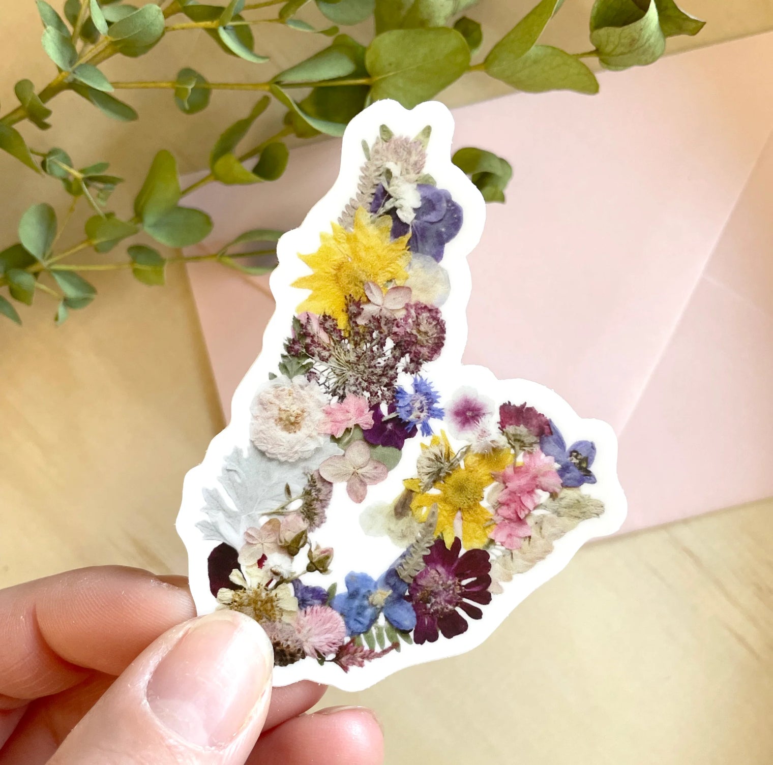 Seek & Bloom - Cape Breton Pressed Flower Map - Sticker