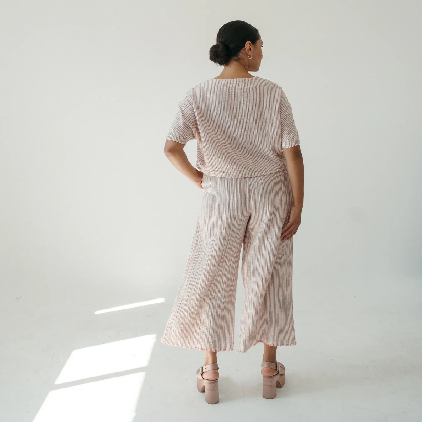 Striped Crinkle Palazzo Pants