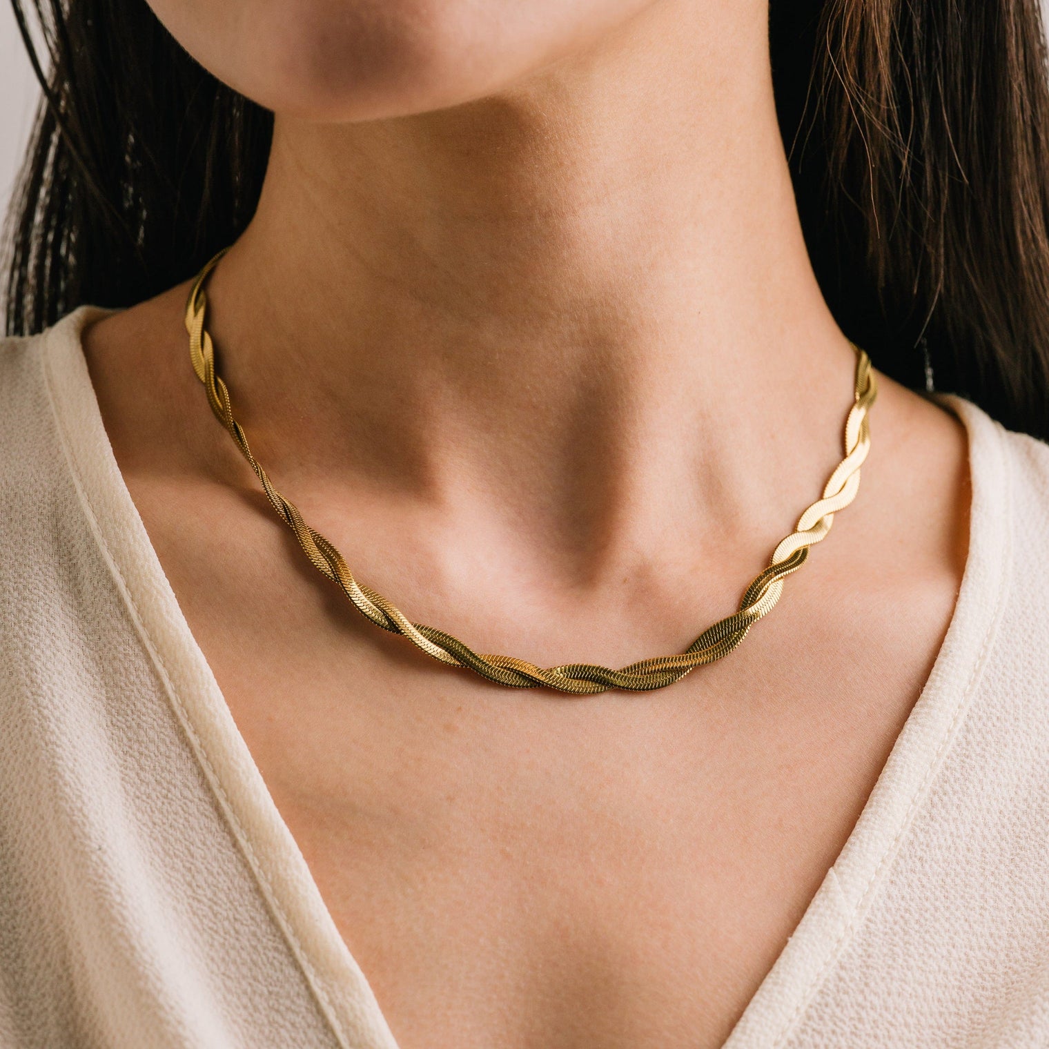 Josie Twist Herringbone Necklace