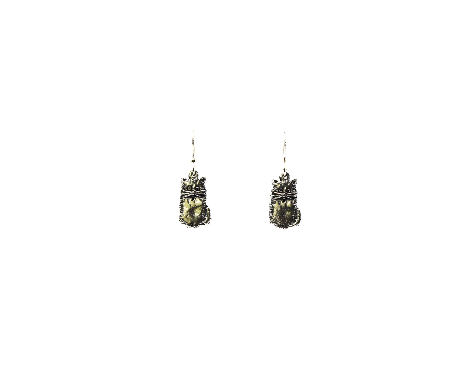Maud Lewis - Pewter Earrings - Black Cat