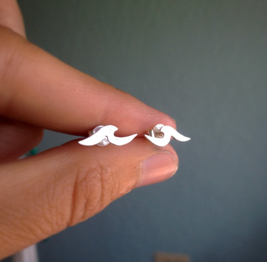 Bridget Turner Jewellery - Mini Wave Studs in Silver