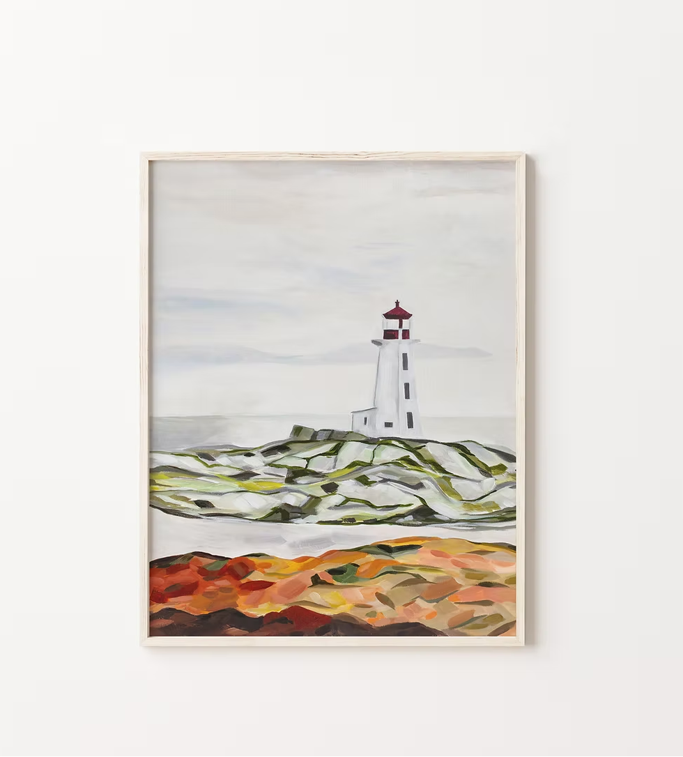 Lyndsay Hubley Art - Peggy's Cove Light House Vertical Art Print