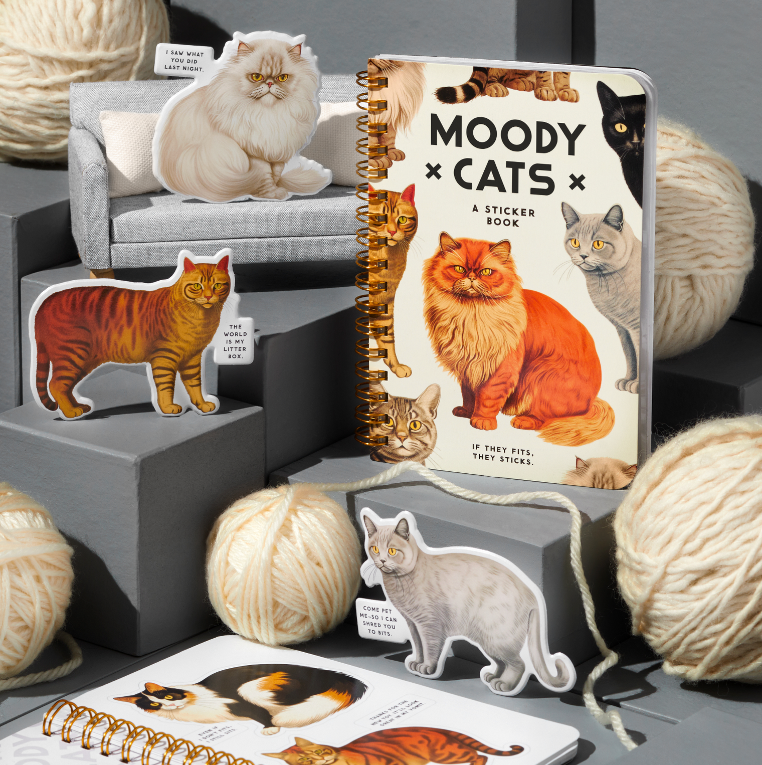 Moody Cats Sticker Book
