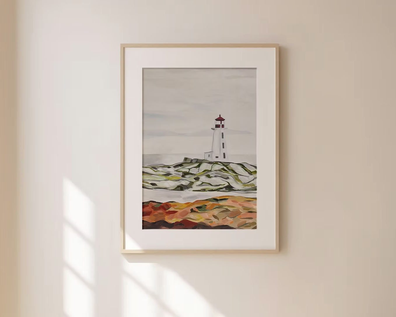 Lyndsay Hubley Art - Peggy's Cove Light House Vertical Art Print