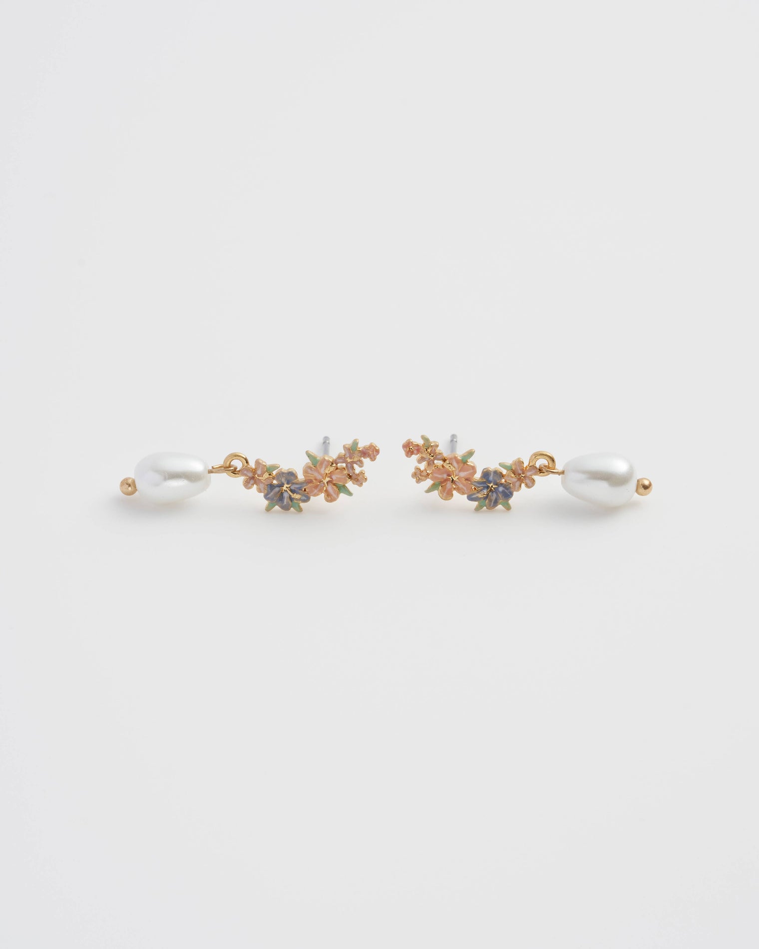 Fable England - Hibiscus & Pearl Earrings