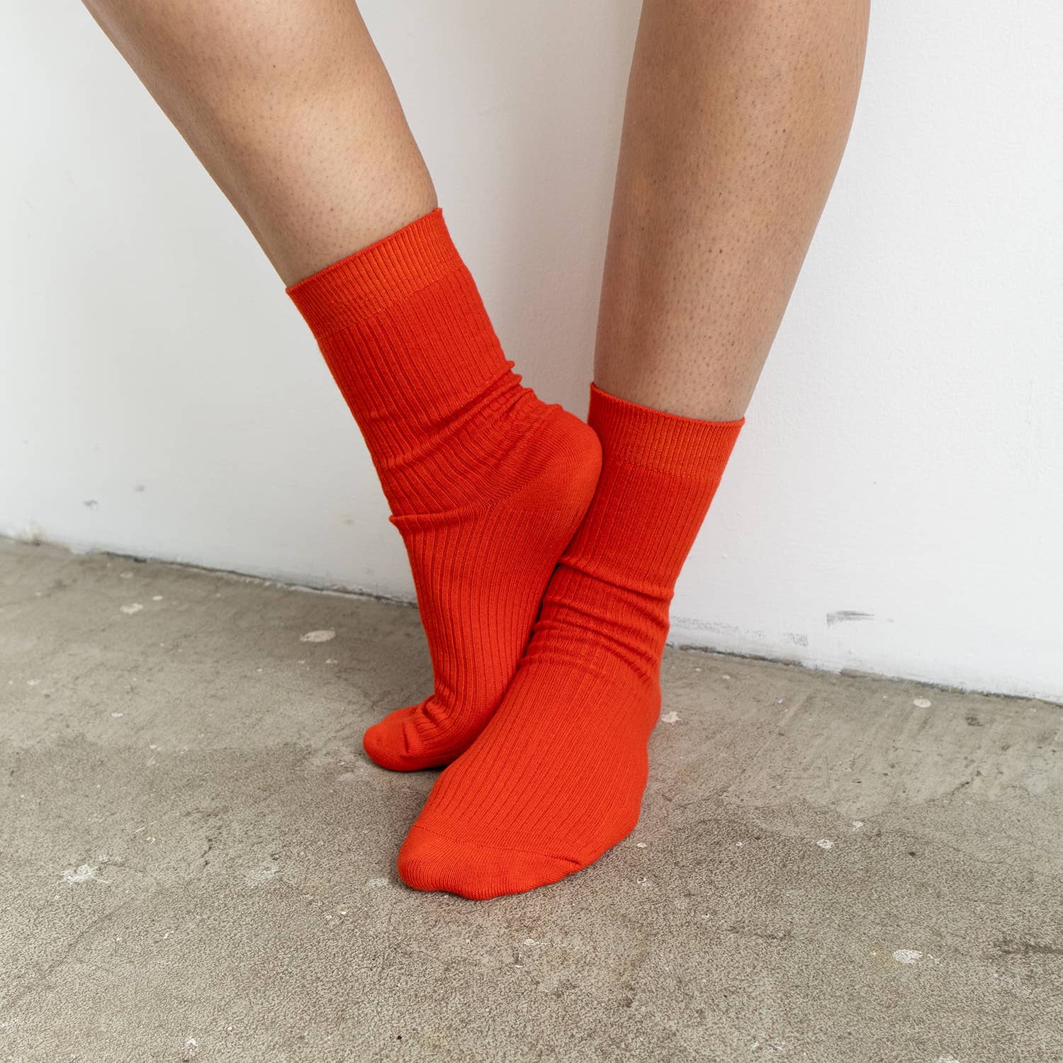 Bondoodle - Everyday Cotton Crew Socks - Tomato Red