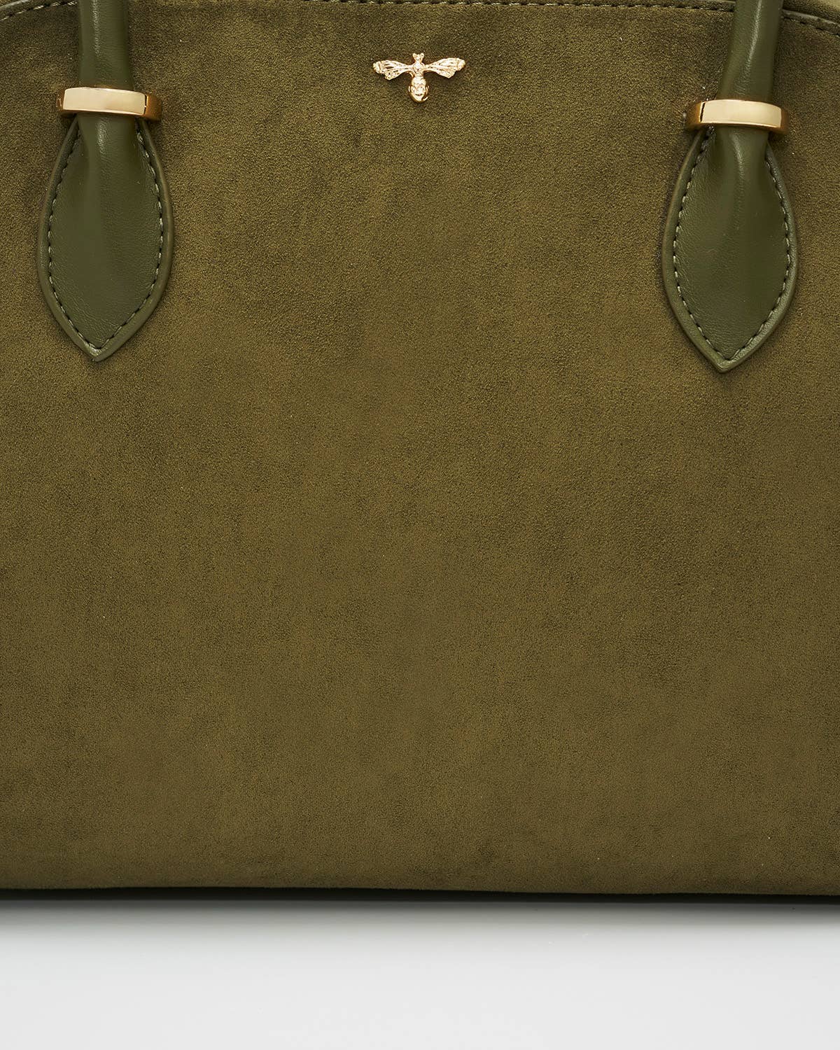 Fable England UK - Amelia Shoulder Bag in Khaki Suedette
