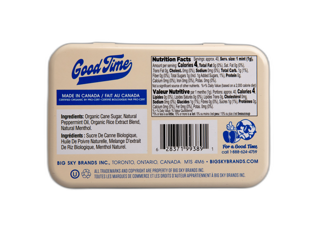Big Sky Brands Inc. - Good Time Organic Mints - Peppermint