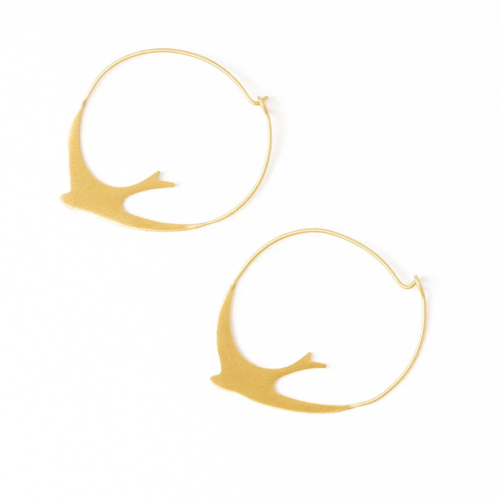 Amelia Circle Bird Earrings