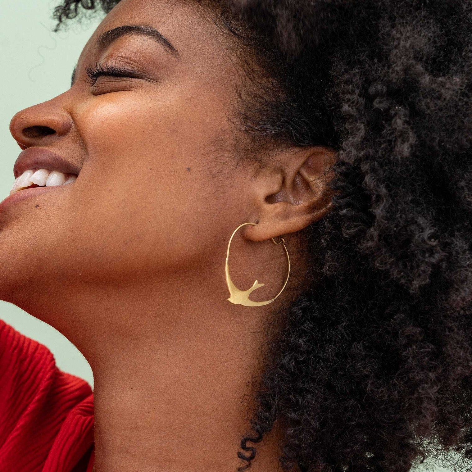 Amelia Circle Bird Earrings