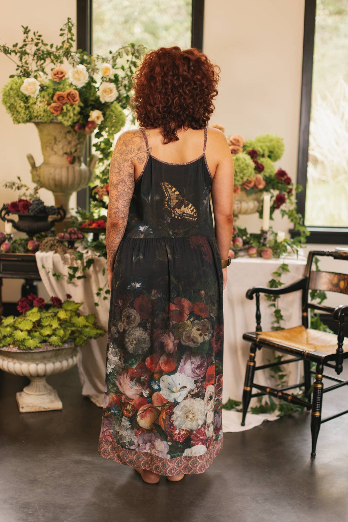 Market of Stars (Worldwide) - Flight of Fancy Bohéme Long Maxi Slip Dress w/Hummingbirds