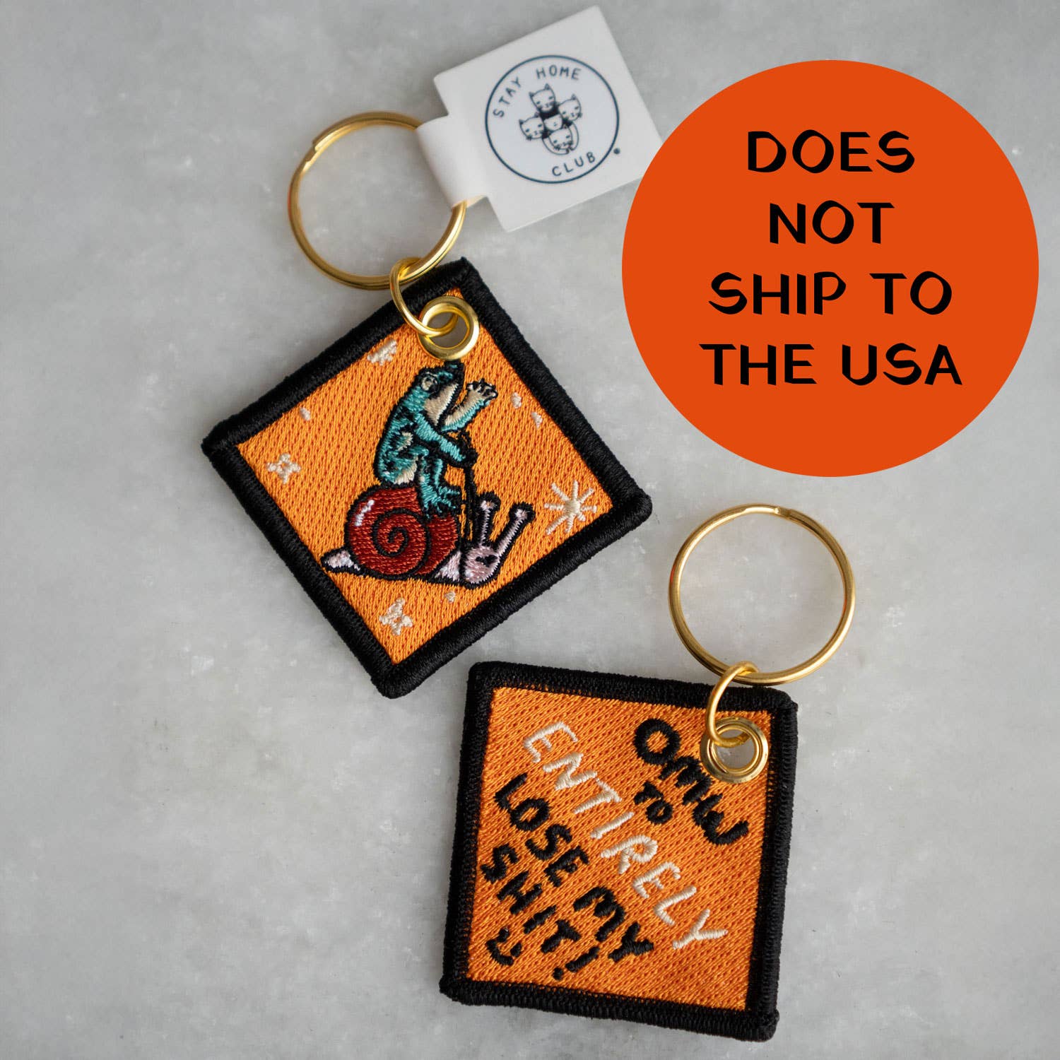 Stay Home Club - Lose My Shit - Embroidered Keychain