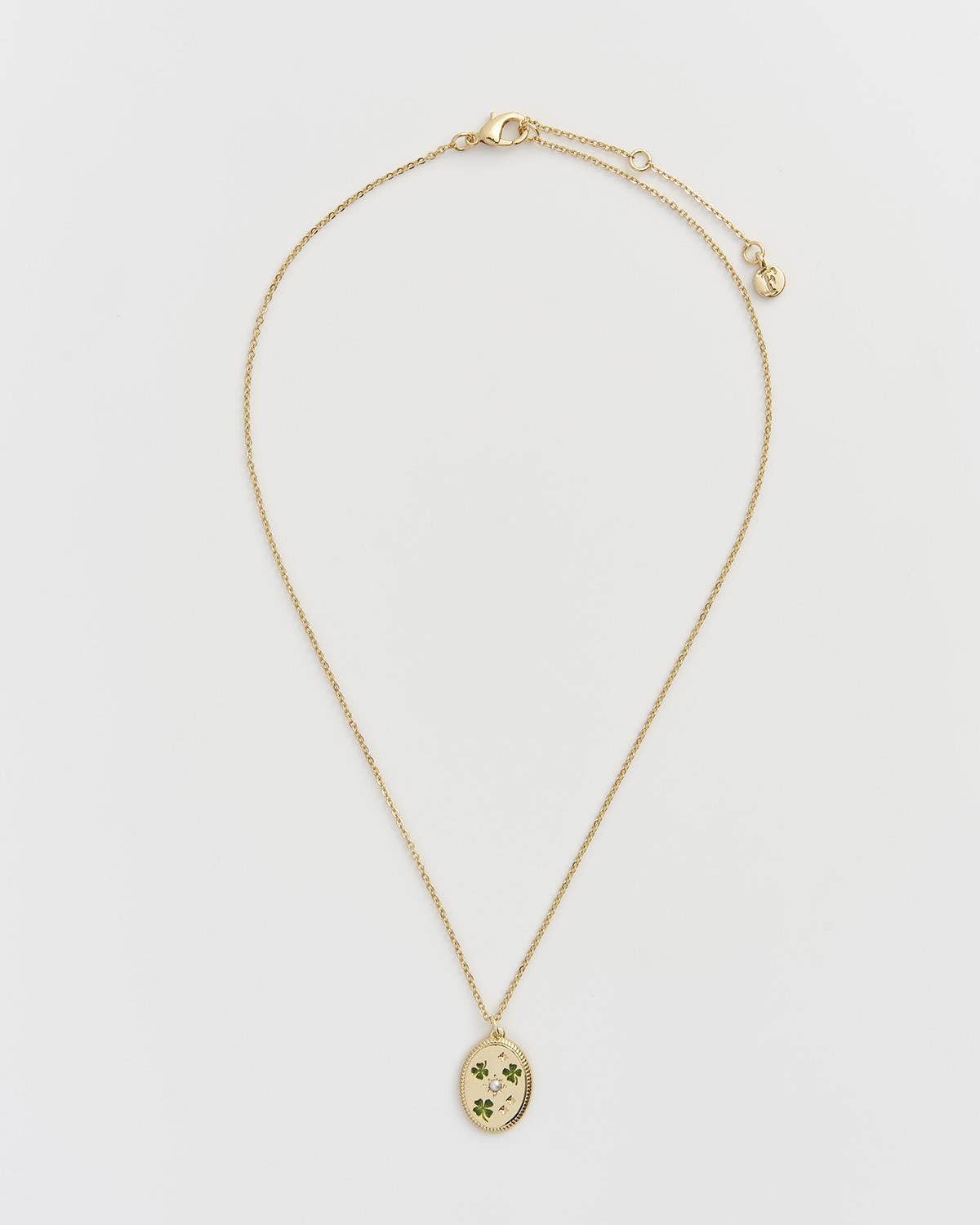 Fable England - Four Leaf Clover & Pearl Necklace