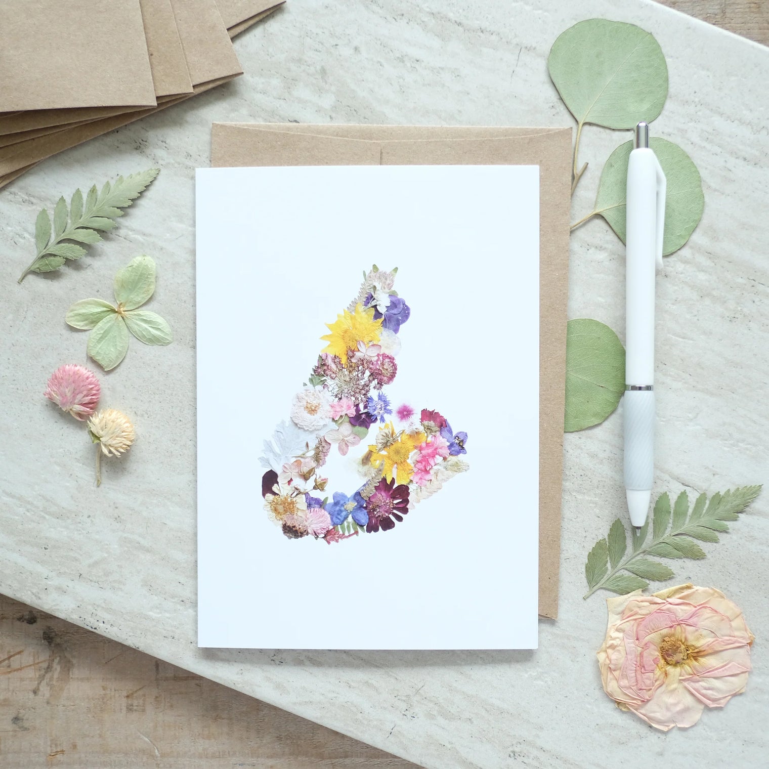 Seek & Bloom - Cape Breton Pressed Flower Map - Card