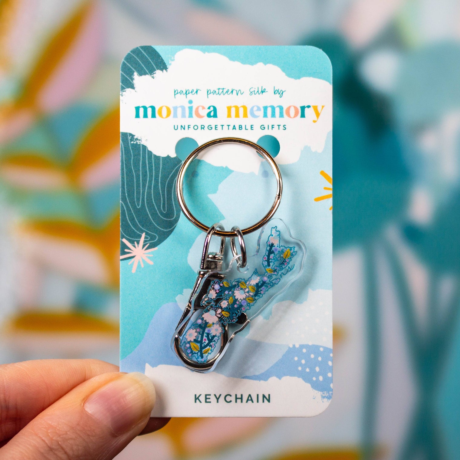 Paper Pattern Silk - Nova Scotia Floral Keychain