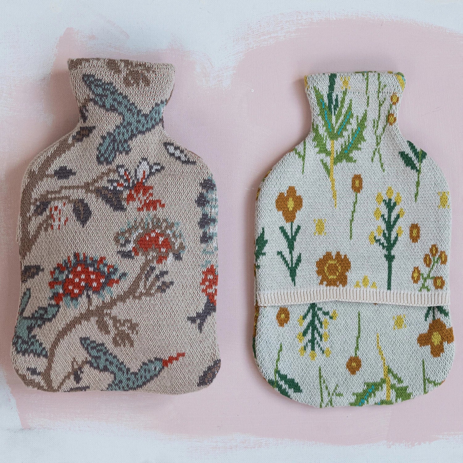 20 oz. Rubber Hot Water Bottle with Cotton Knit Cover - 2 Styles