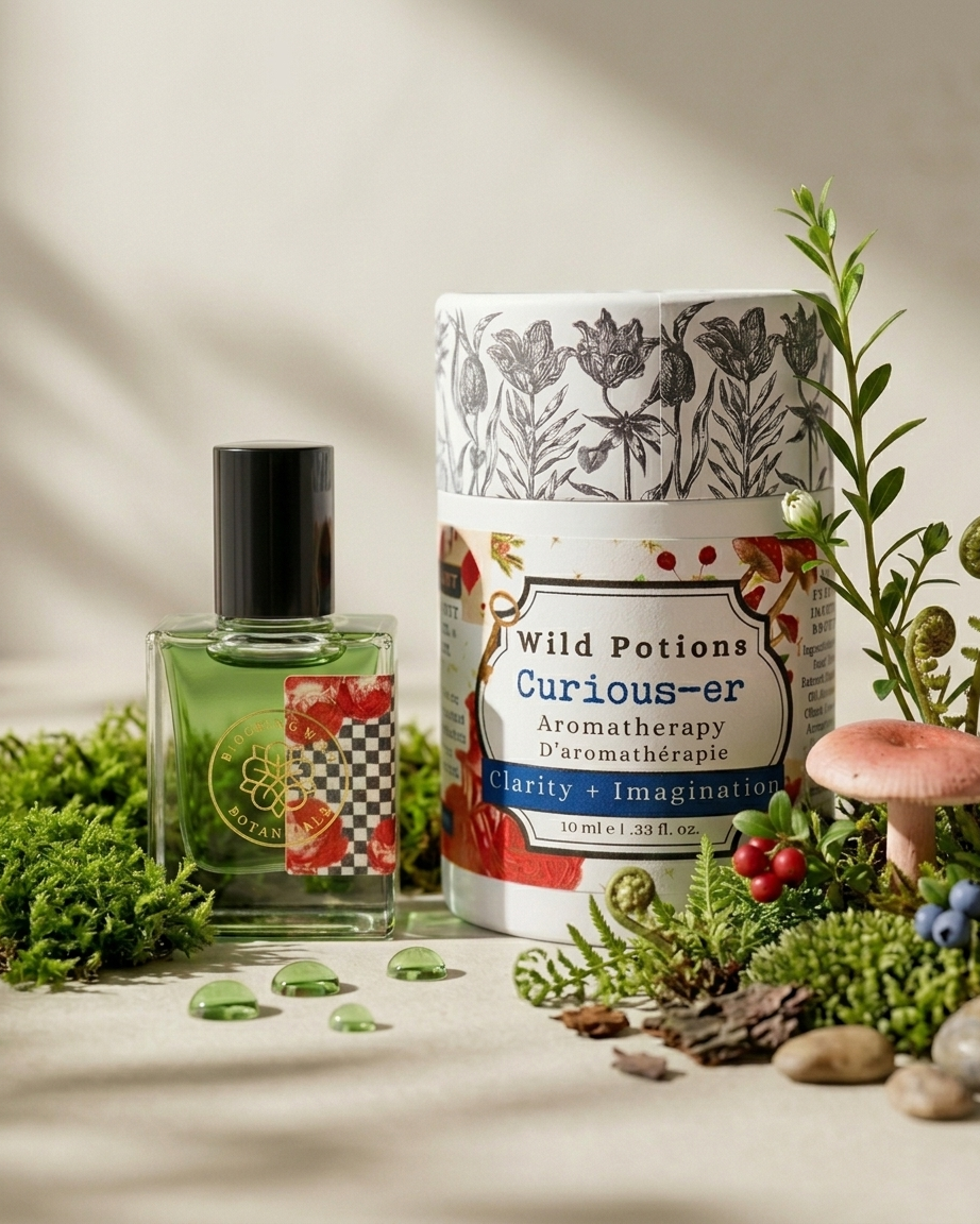 Blooming Wild Botanicals - Curious-er Aromatherapy Perfume Oil | Clarity + Imagination