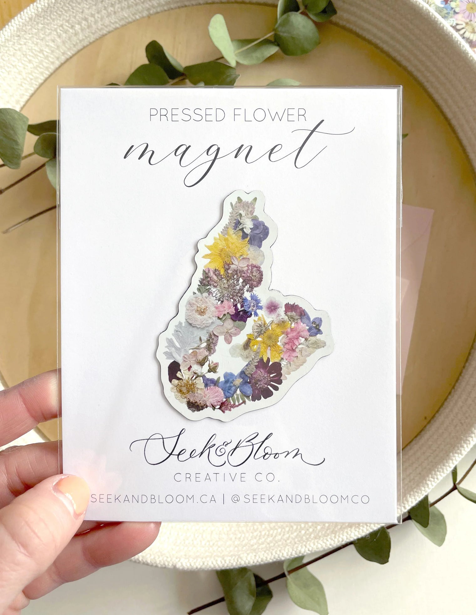 Seek & Bloom - Cape Breton Pressed Flower Map - Magnet