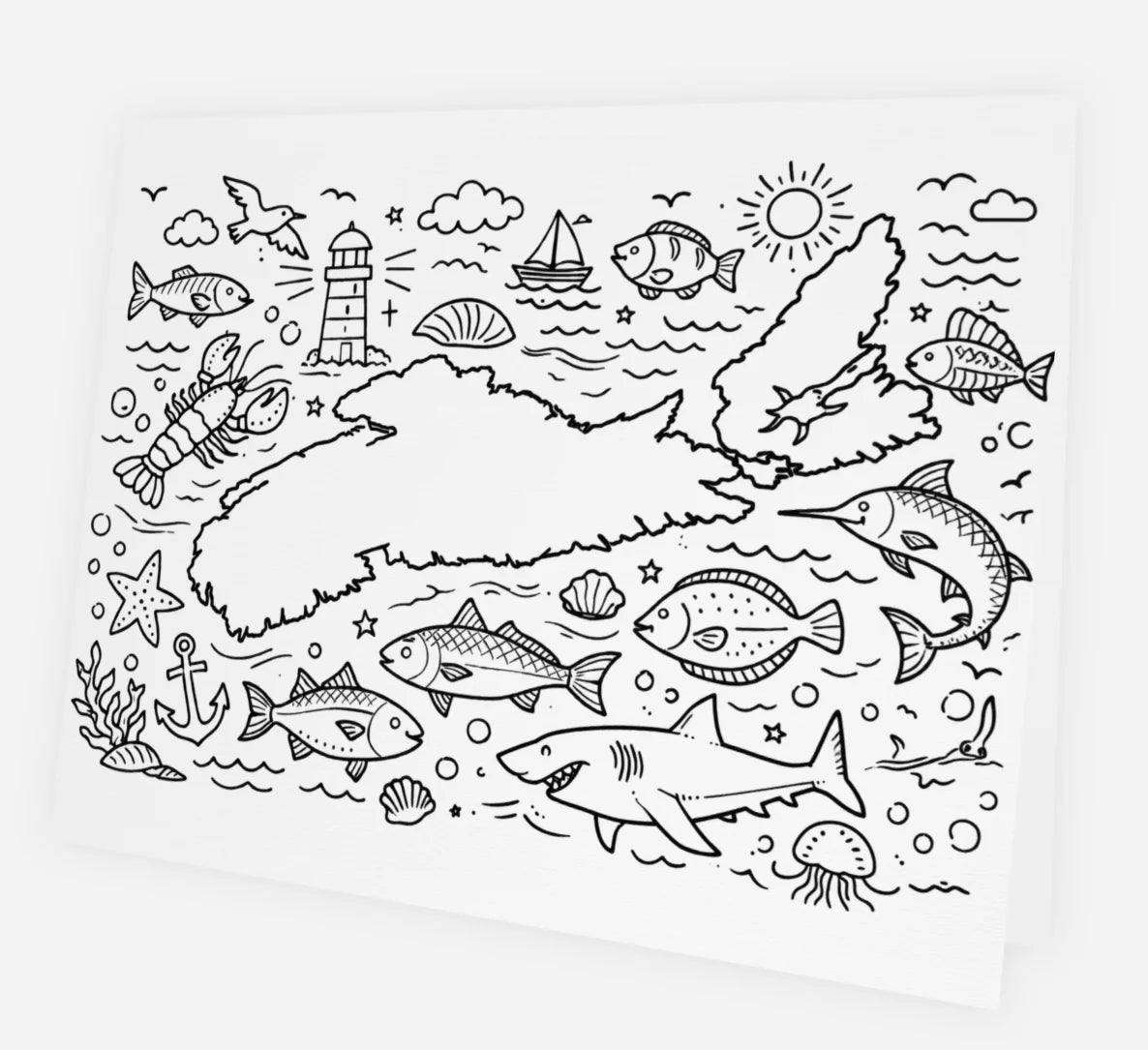 Doodle Cards - Nova Scotia Colour the Coast Card