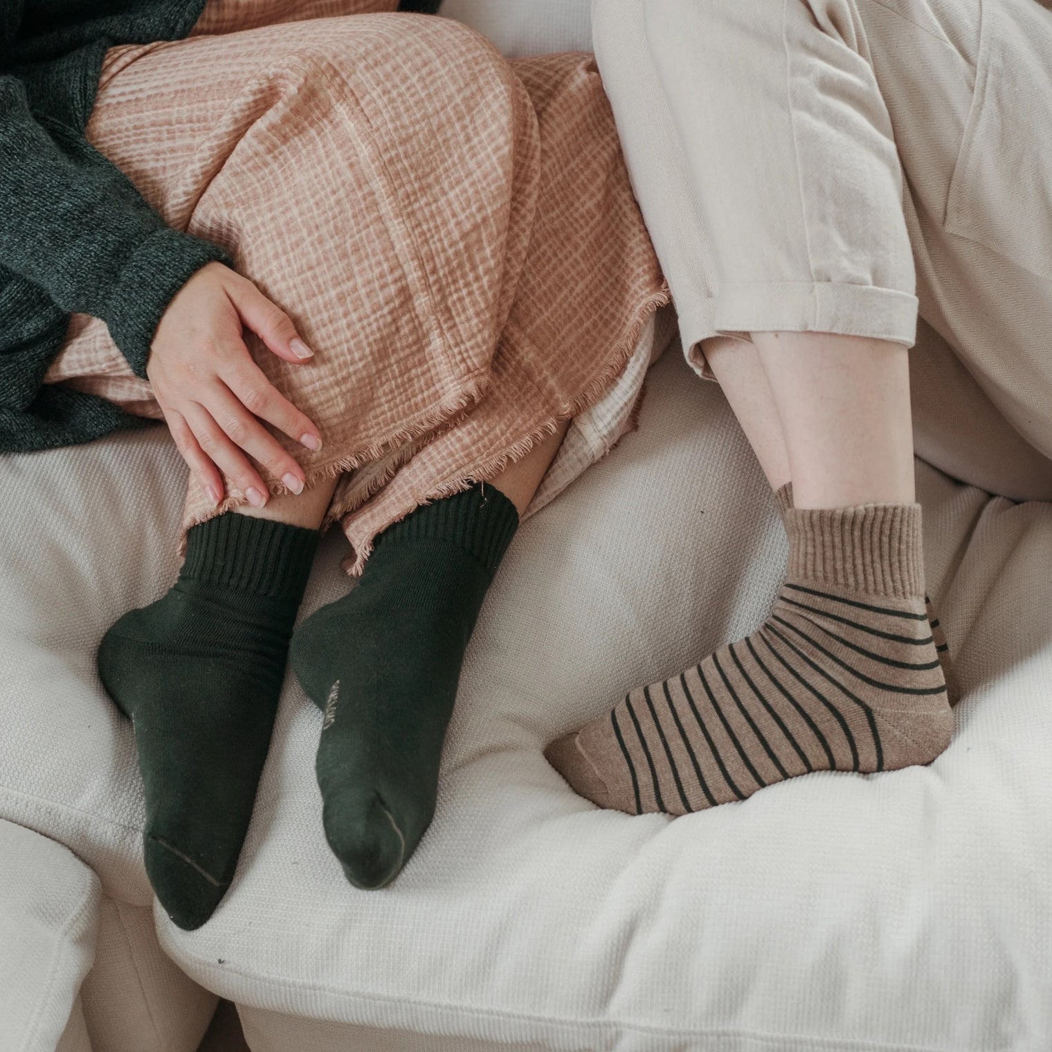 Pokoloko - Striped-Solid Pima Socks (Pack of 2)