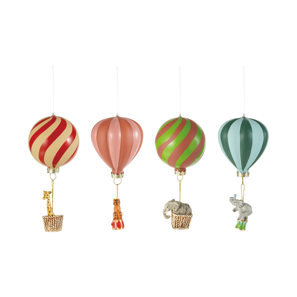 Hand-Painted Glass Hot Air Balloon Ornament
