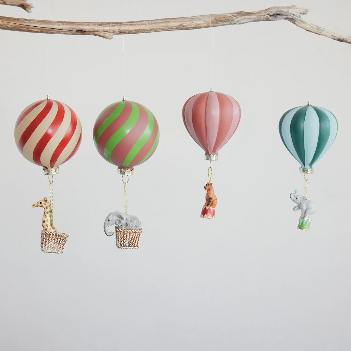 Hand-Painted Glass Hot Air Balloon Ornament