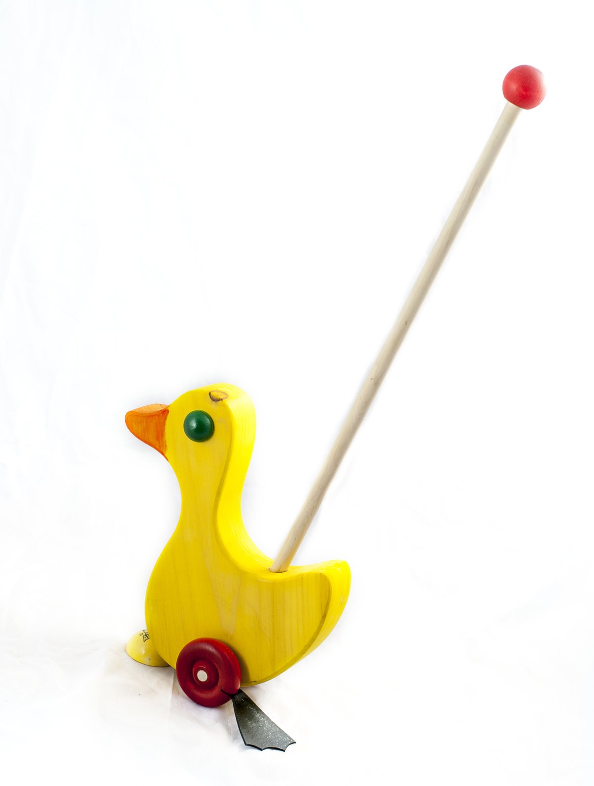 Duck With Flapping Feet Wooden Push Toy