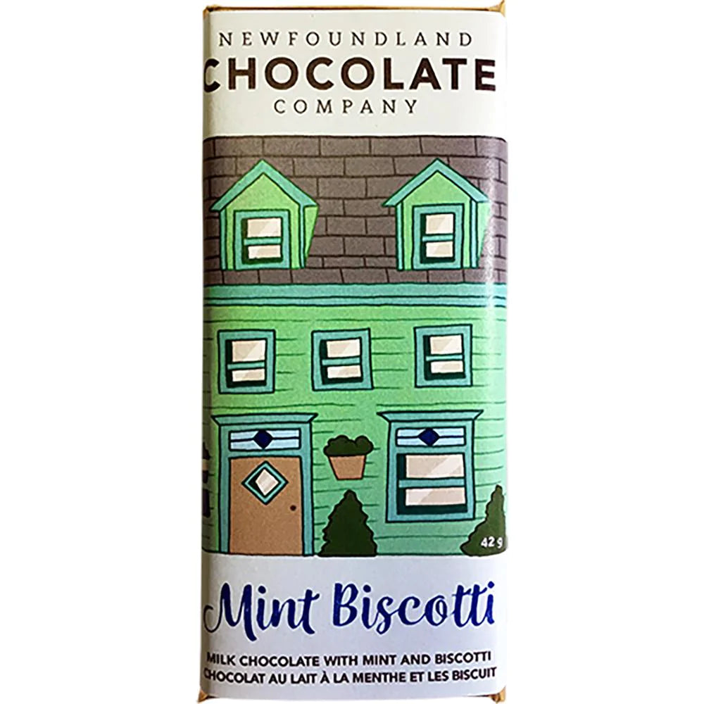 Newfoundland Chocolate Company - Row House Bar - Mint Biscotti Milk Chocolate