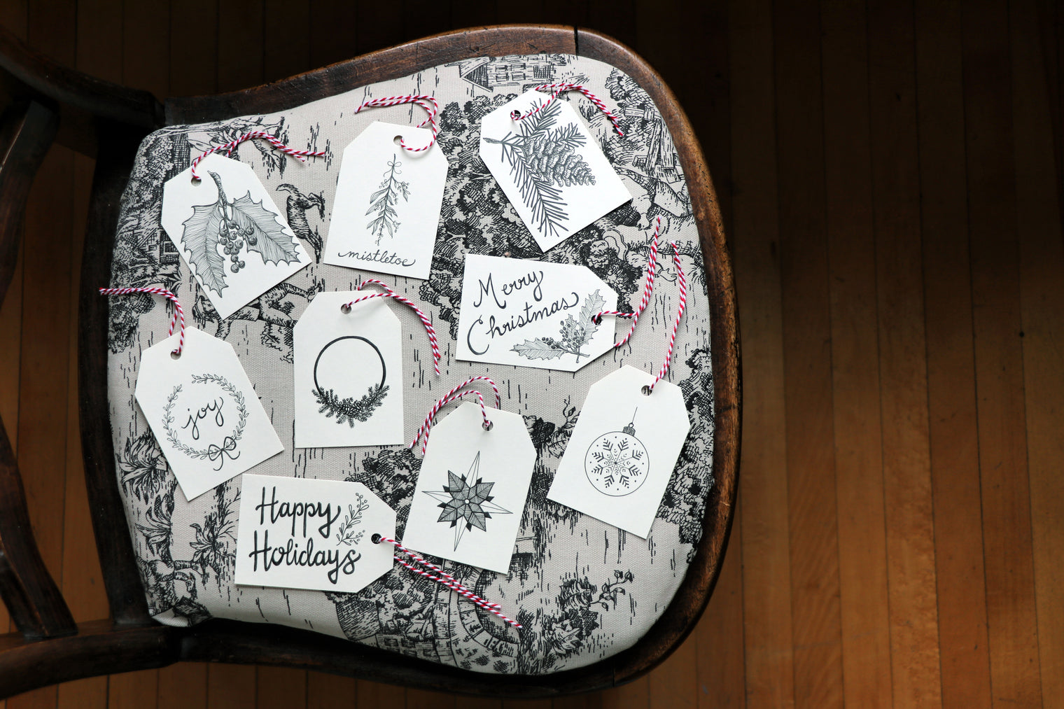 Natural Christmas Gift Tags - Pack of Nine