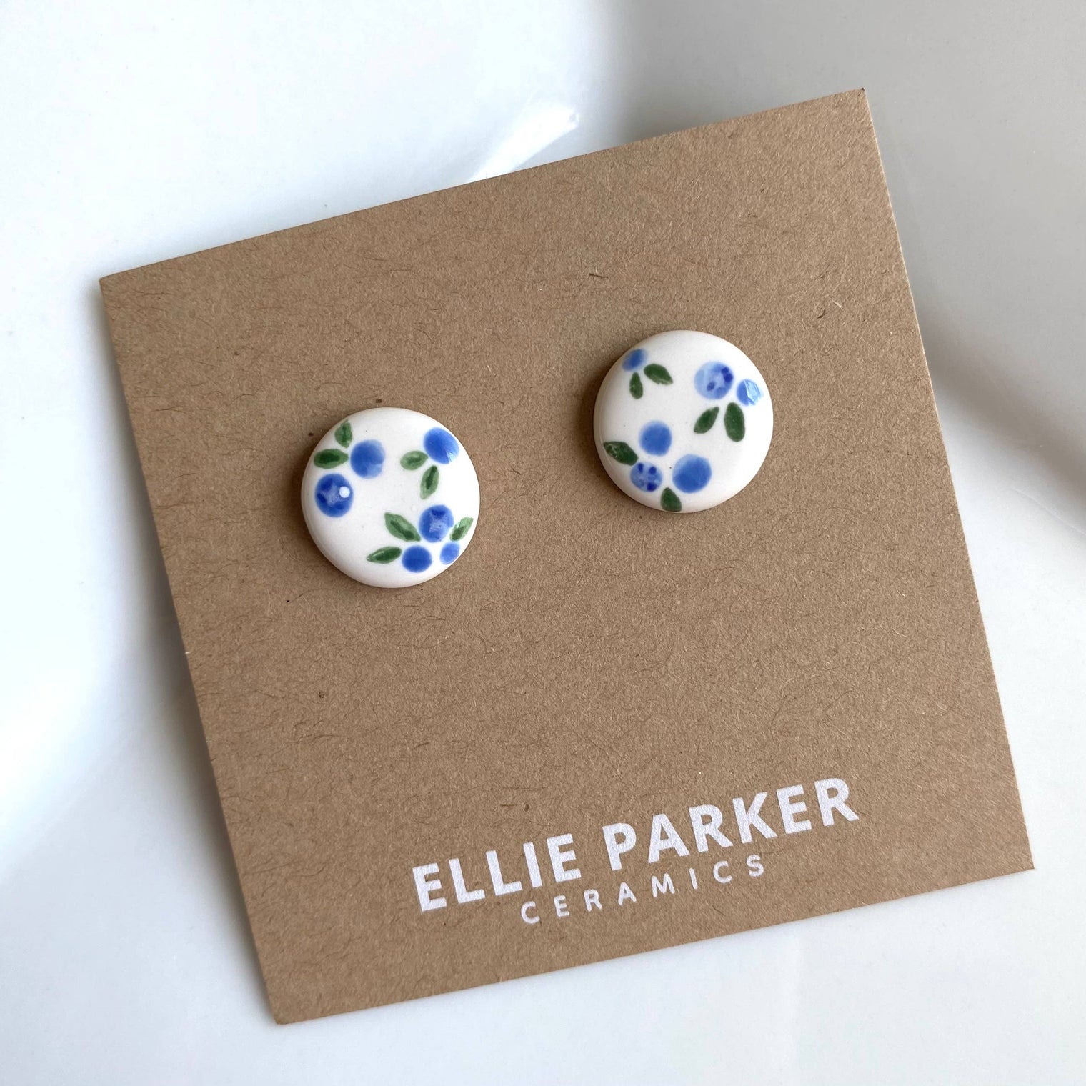 Ellie Parker Ceramics - Summer Gardener | Blueberry Ceramic Clay Stud Earrings