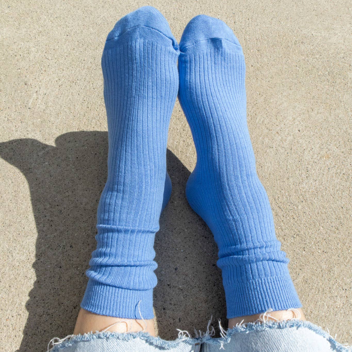 Bondoodle - Everyday Cotton Crew Socks in Poolside Blue