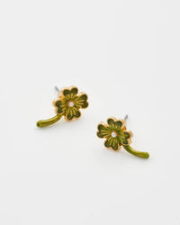 Fable England - Lucky Clover Pearl Stud Earrings