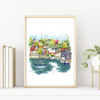 Downtown Sketcher - Baddeck Waterfront Print